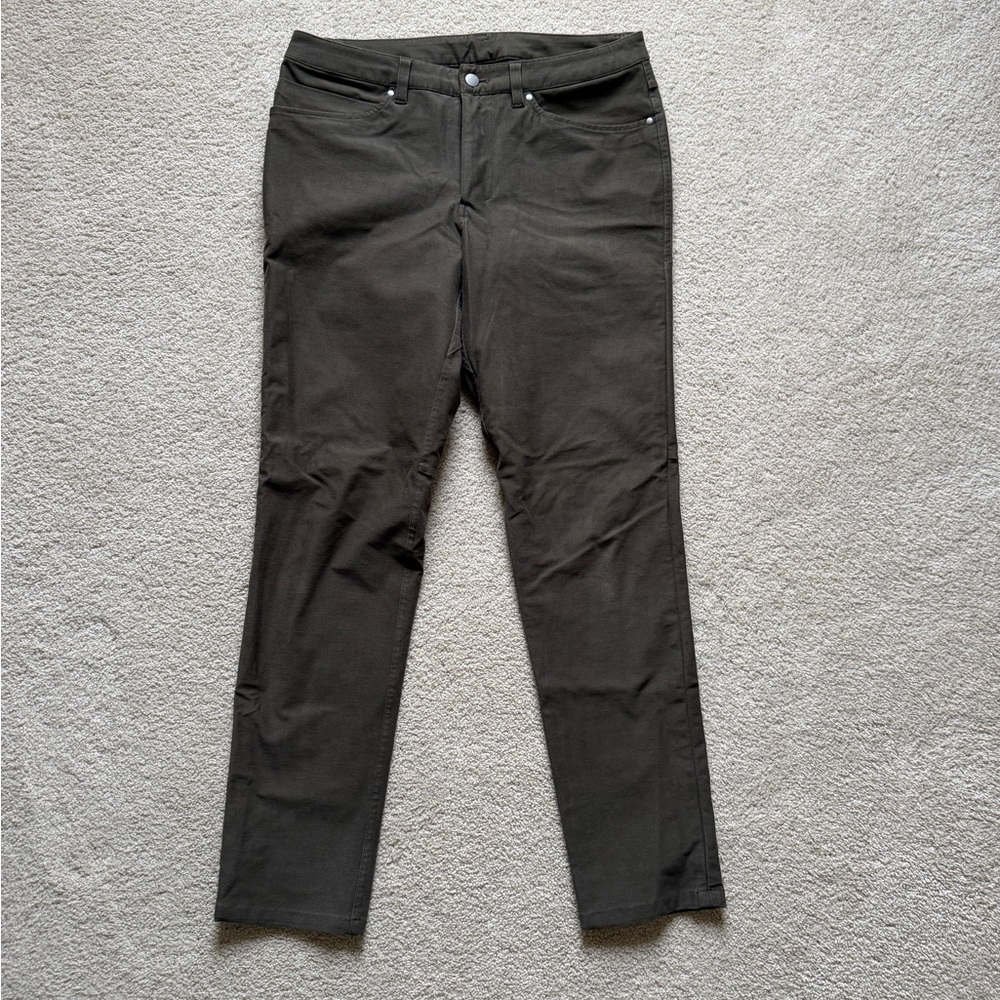 Mens Lululemon Slim ABC Pant (Utilitech) - 32x32, Army Green